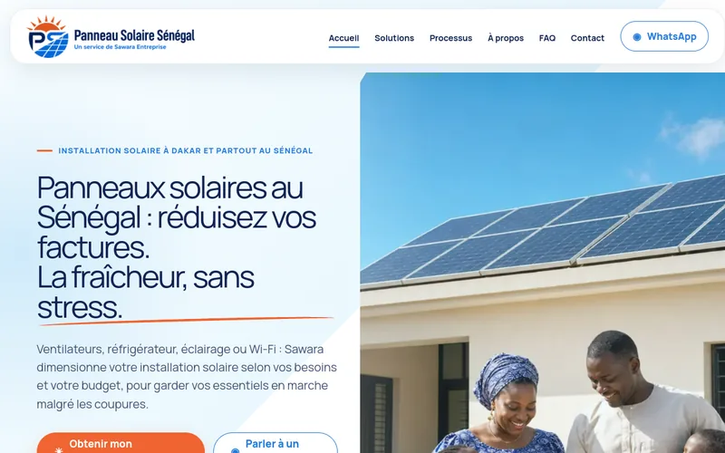 Capture du site Panneau Solaire Sénégal