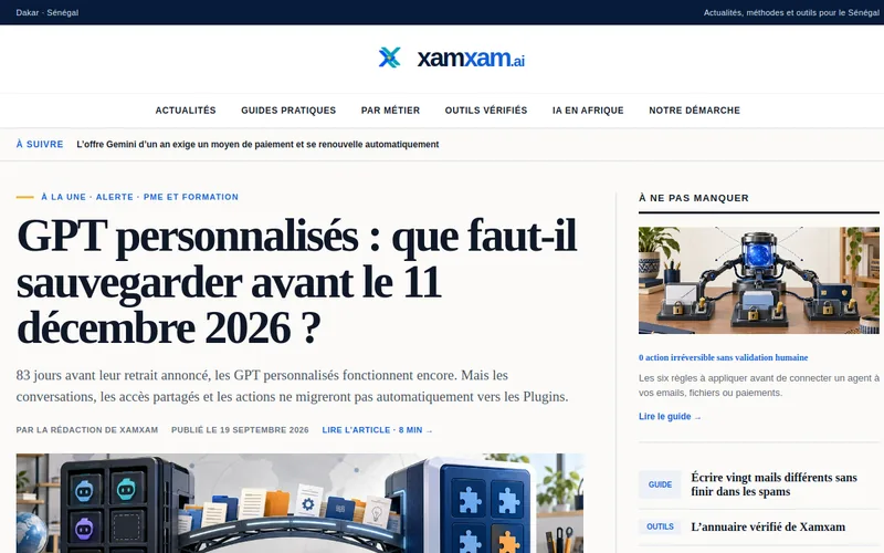 Capture du site Xamxam.ai